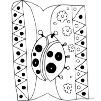 Artistic ladybug coloring page