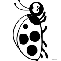 Orange ladybug with black spots coloring page