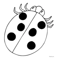 Ladybug with six black spots coloring page