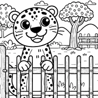 Coloring of a leopard at the zoo