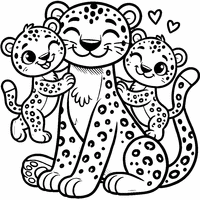 Coloring of a family of cartoon leopards