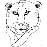 black and white lion sketch to print