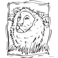 lion drawing to print and color