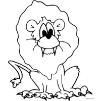 black and white lion image to print