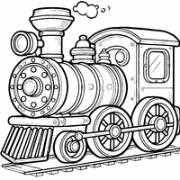 Steam locomotive coloring | Toupty.com