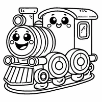 Smiling funny locomotive coloring | Toupty.com