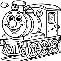 Locomotive with a big nose coloring | Toupty.com