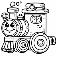 Animated locomotive coloring | Toupty.com