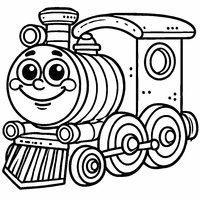 Funny locomotive coloring for kids | Toupty.com