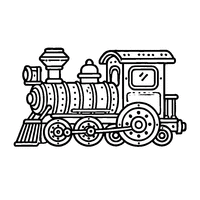 Toy locomotive coloring for kids | Toupty.com