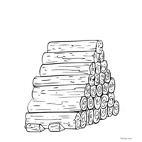 Neatly stacked pile of wood