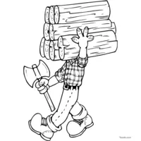 Lumberjack carrying a log