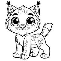 Curious Lynx Coloring Page