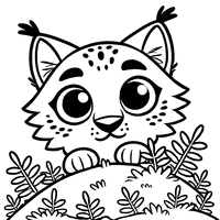 Lynx Coming Out of Its Hiding Place Coloring Page