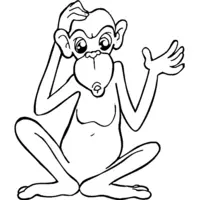 Printable monkey coloring page 2