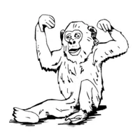 Printable monkey coloring page 3