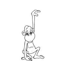 Printable monkey coloring page 4