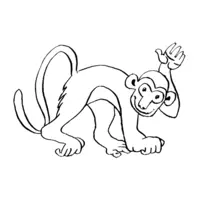 Printable monkey coloring page 8