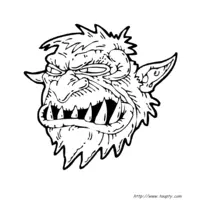 Terrifying monster head coloring page