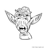 Monster with big ears coloring page