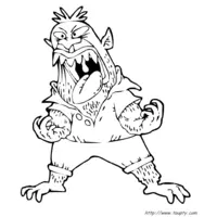 Scary monster coloring page