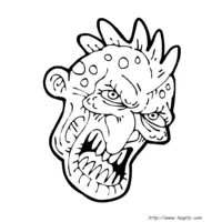 Monster head with crest coloring page