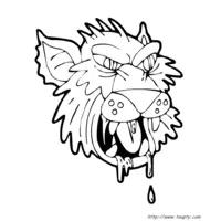 Monstrous tiger or wolf coloring page