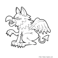 Forked tail monster coloring page