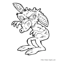 Horrifying monstrous creature coloring page