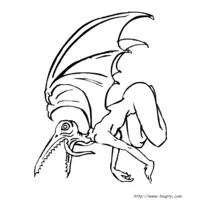 Bat-like human monster coloring page