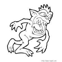 Tasmanian tiger monster coloring page