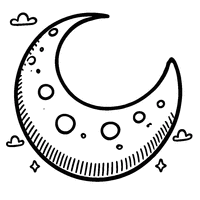 Crescent moon coloring | Toupty.com