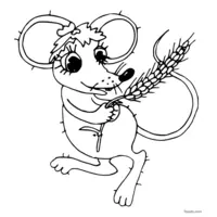 Black and white mouse drawing to color