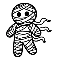 Mummy with hidden face and bandages | Toupty.com