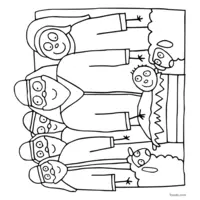 Coloring of the Nativity scene