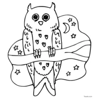 black and white owl sketch to print