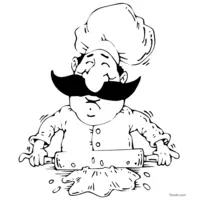 Pastry chef with large mustache