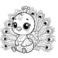 Baby peacock coloring | Toupty.com