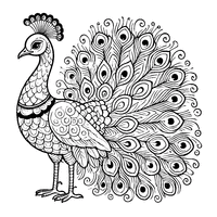 Adult peacock coloring | Toupty.com