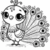 Baby peacock coloring | Toupty.com