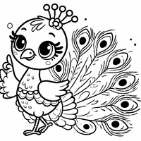 Cute peacock coloring | Toupty.com