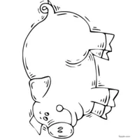 Big round pig coloring page