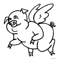 Flying pig coloring page