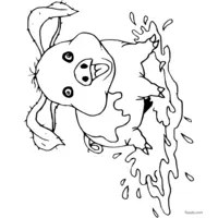 Baby pig in the mud coloring page