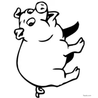 Laughing pig coloring page