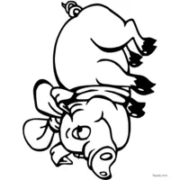 Cute female pig coloring page