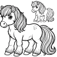 Pony for kids coloring | Toupty.com