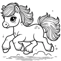 Trotting pony coloring | Toupty.com