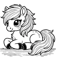 Pony lying down coloring | Toupty.com