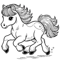 Galloping pony coloring | Toupty.com